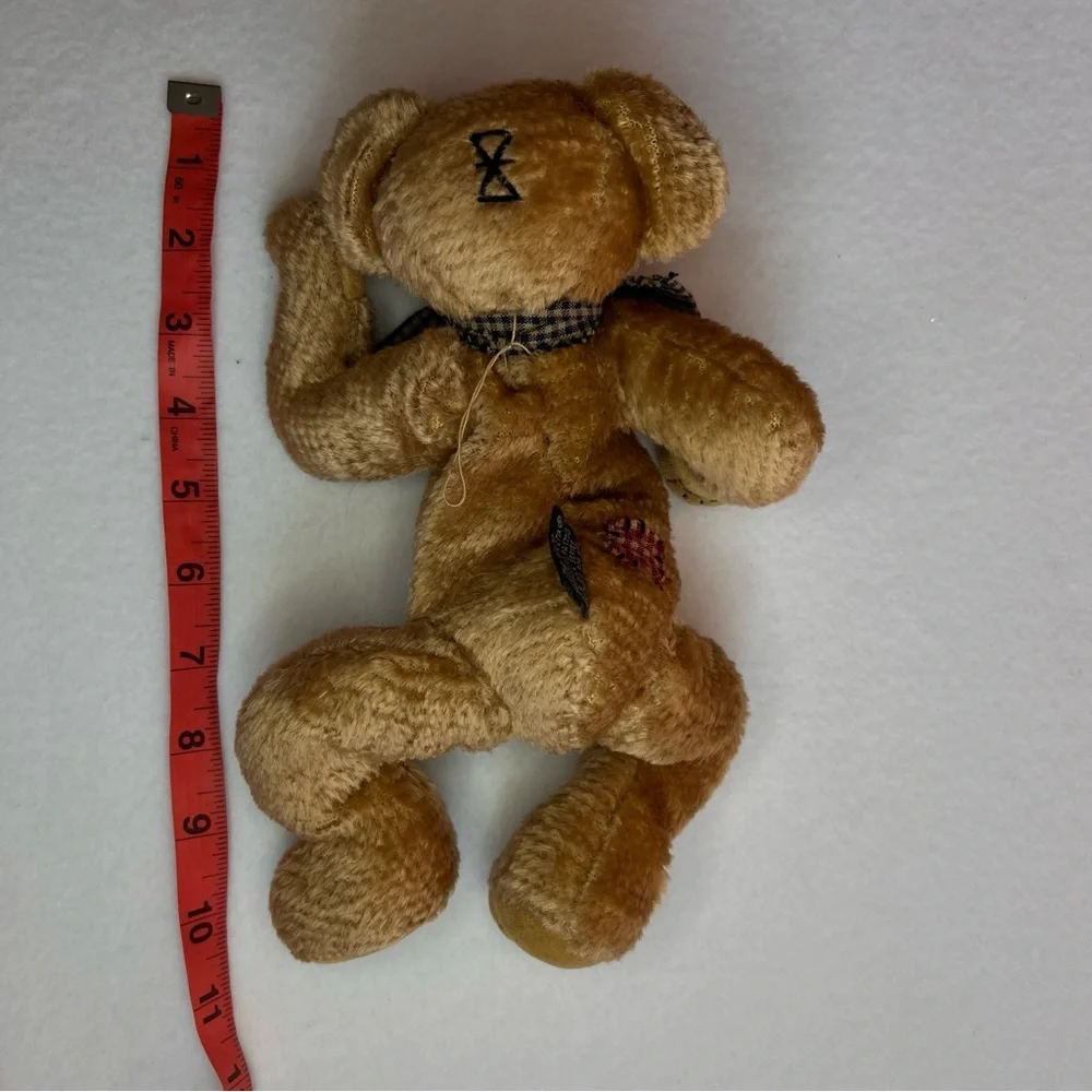 Boyds Bears Tan Plush with Checkered Bow
